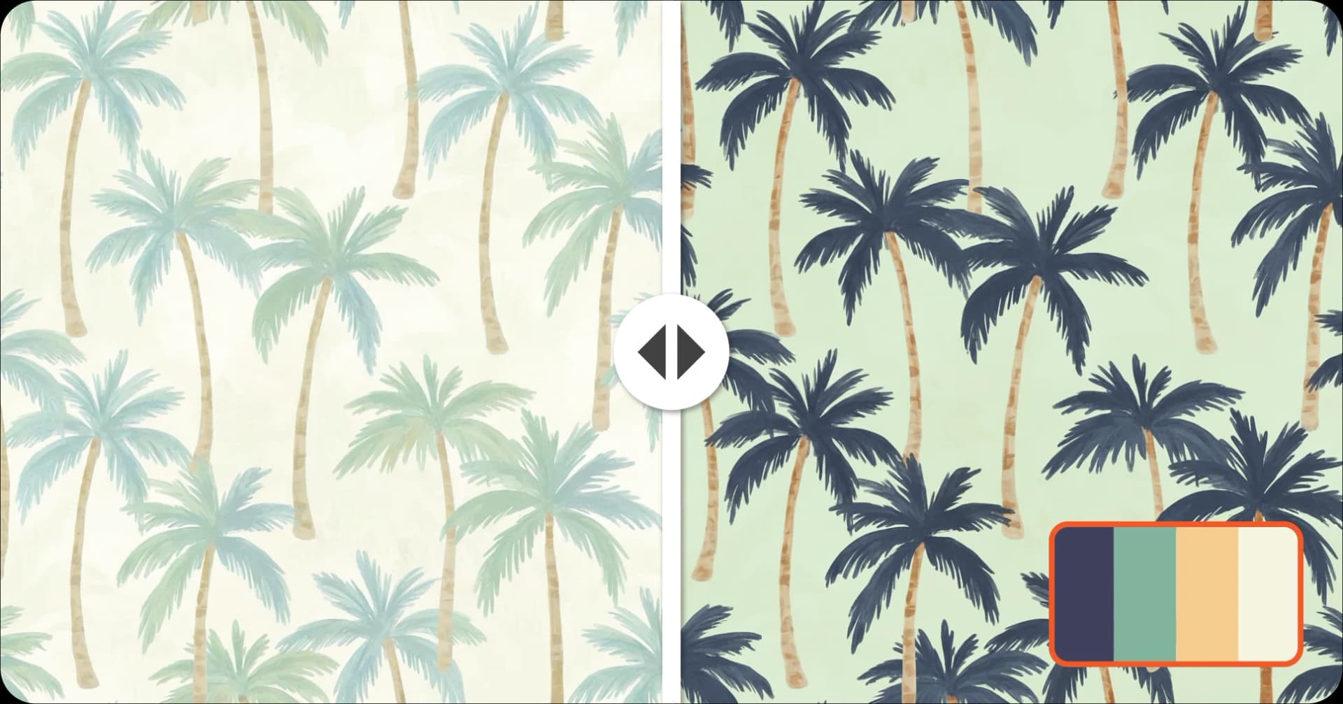 Generate multiple colorways from a seamless pattern with AI recoloring