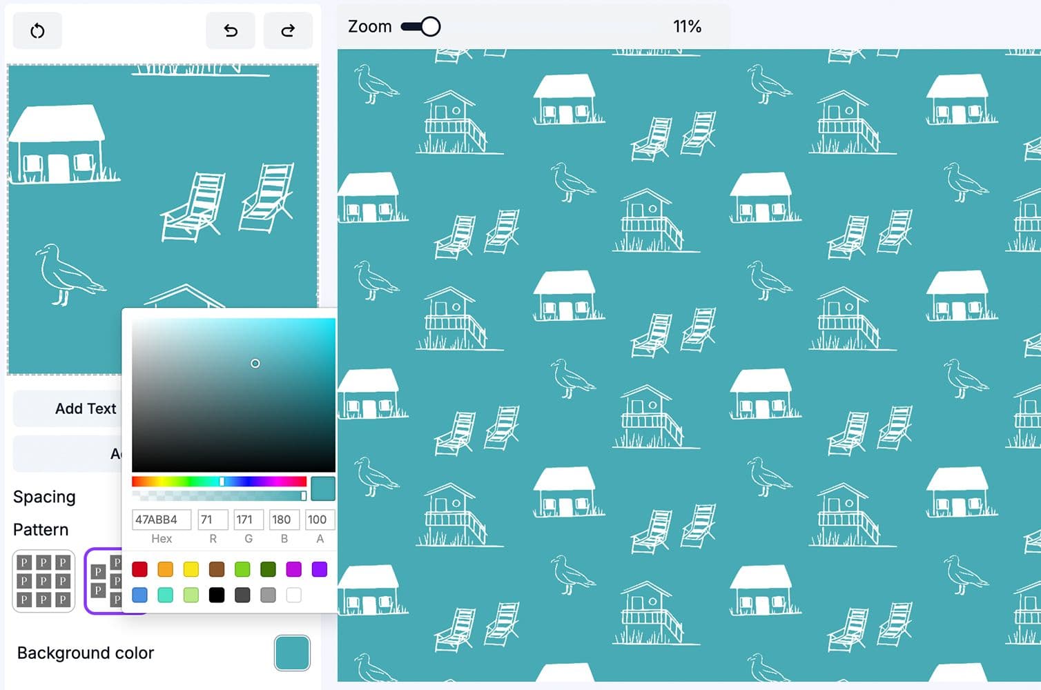Customising the background